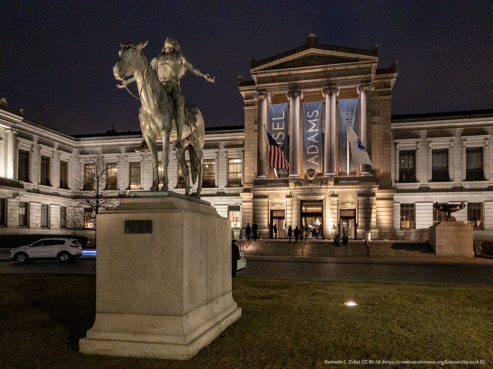 Museum of Fine Arts Boston Exterior at Night -- att. to Kenneth C. Zirkel (CC BY-SA)